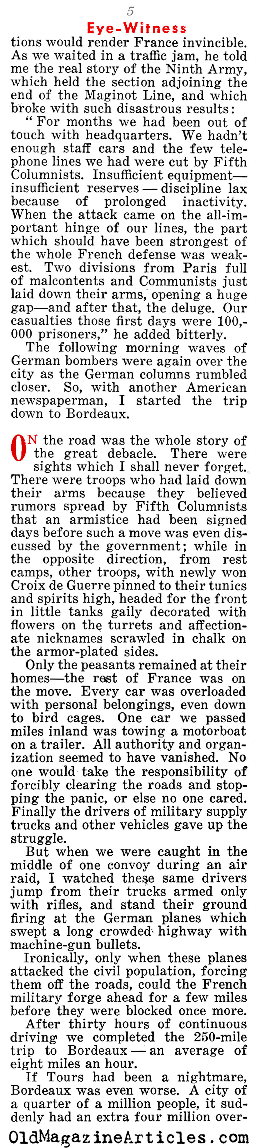 He Saw the French Defense Implode (Liberty Magazine, 1940)