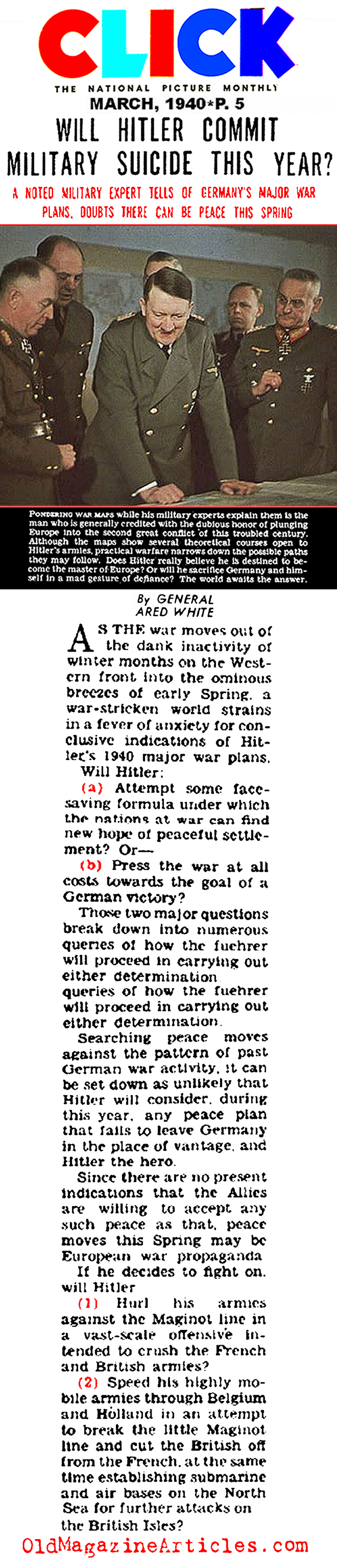 Hitler's Military Options in 1940 (Click Magazine, 1940)
