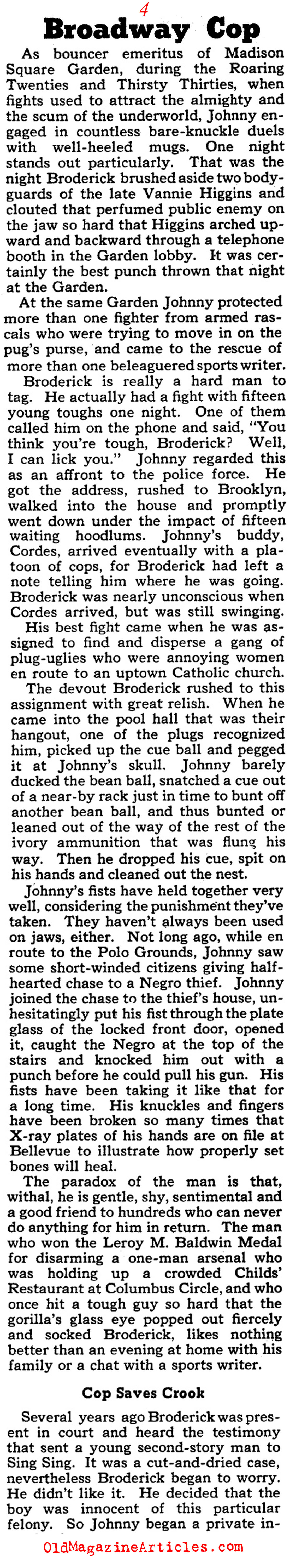 One Tough New York City Cop (Collier's Magazine, 1941)