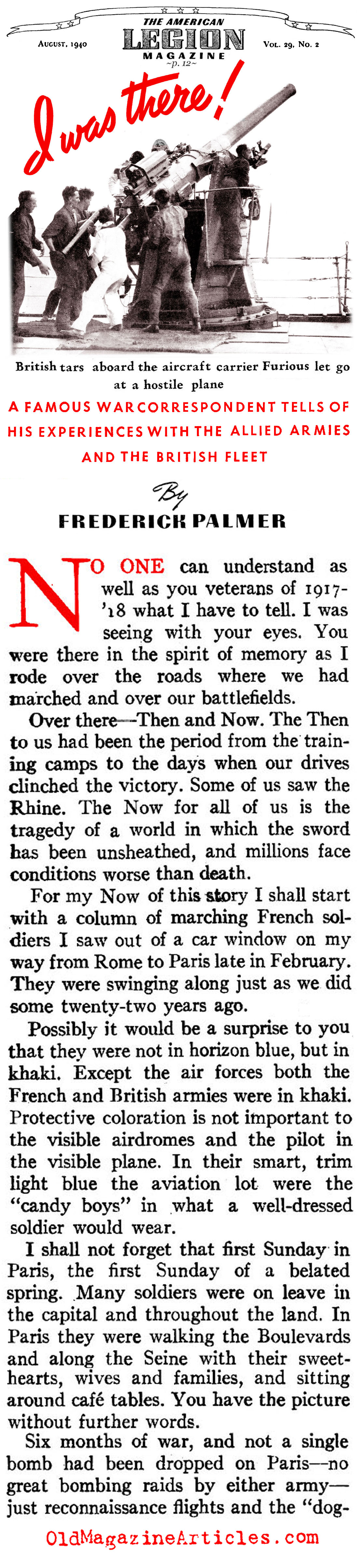 With the French as Their Army Collapsed  (American Legion Weekly, 1940)