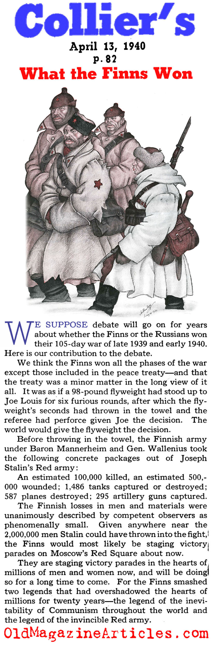 ''What the Finns Won''<BR> (Collier's Magazine, 1940)