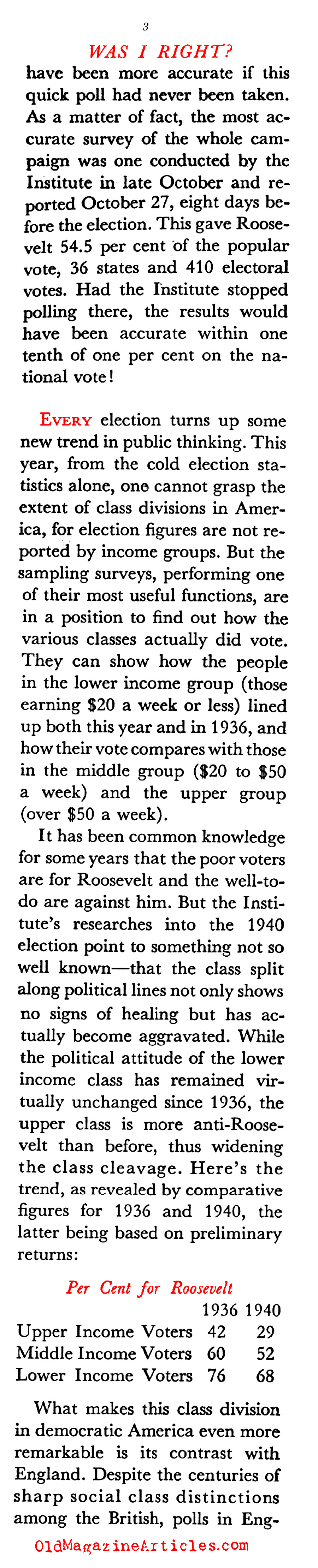 The 1940 Election Polls and FDR (Coronet Magazine, 1941)