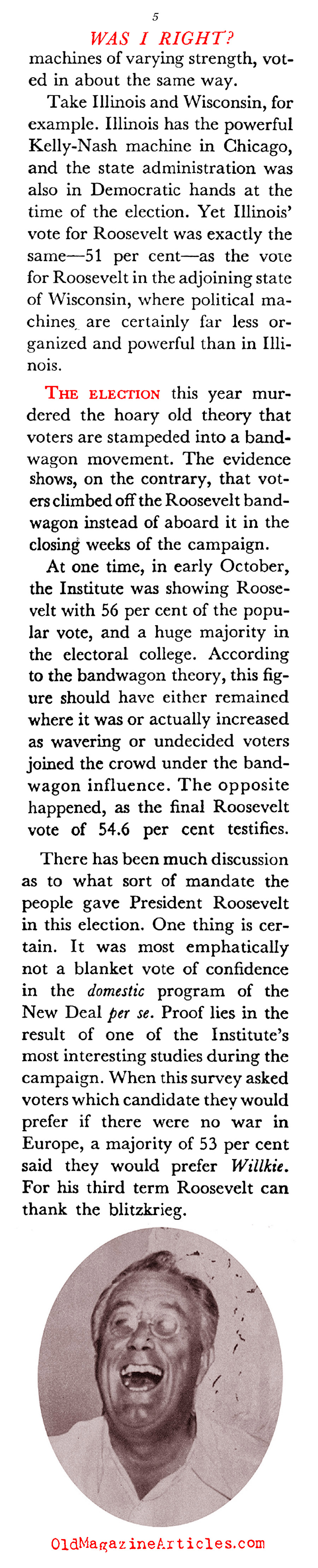 The 1940 Election Polls and FDR (Coronet Magazine, 1941)