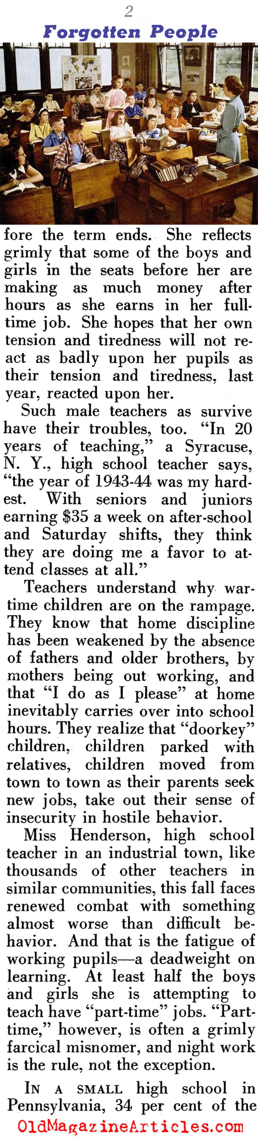 Teaching in the Forties (Pageant Magazine, 1944)