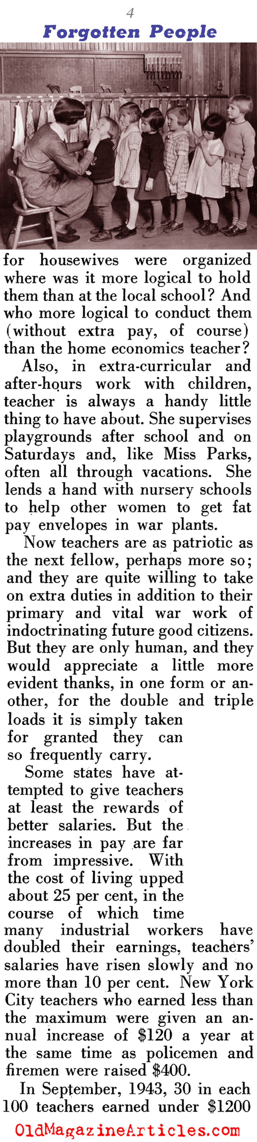 Teaching in the Forties (Pageant Magazine, 1944)