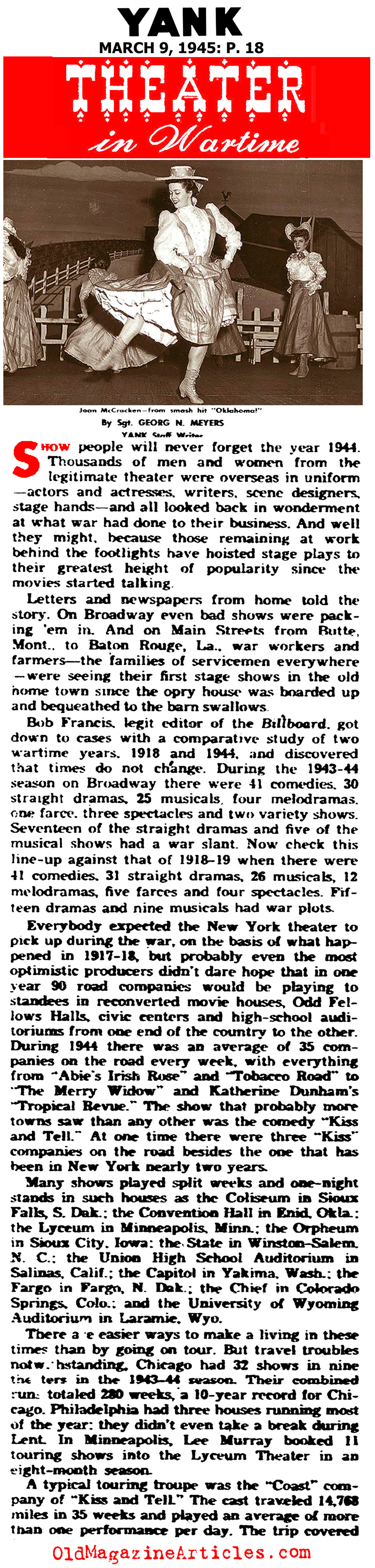 Broadway Theater in Wartime (Yank Magazine, 1945)