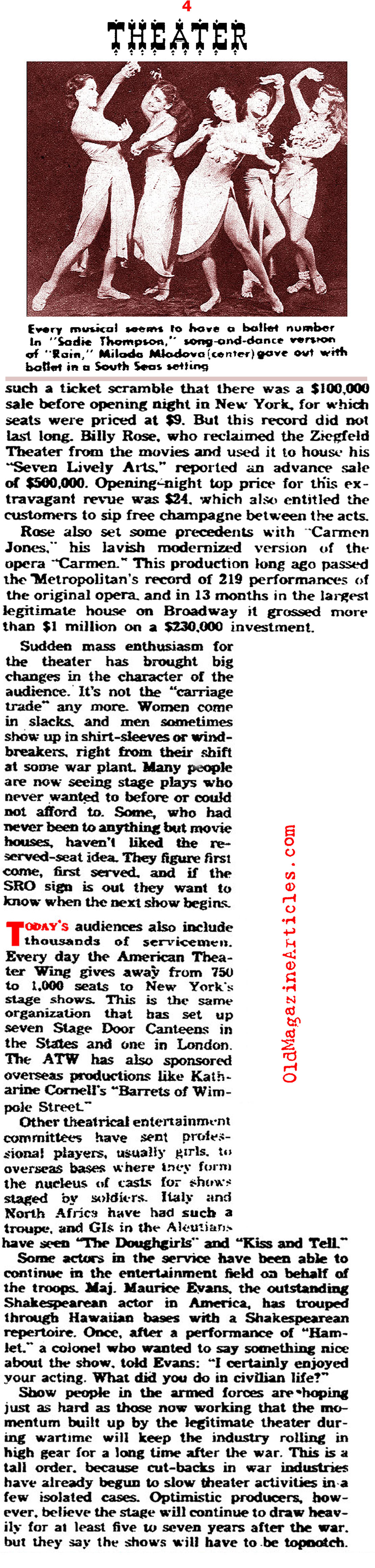 Broadway Theater in Wartime (Yank Magazine, 1945)