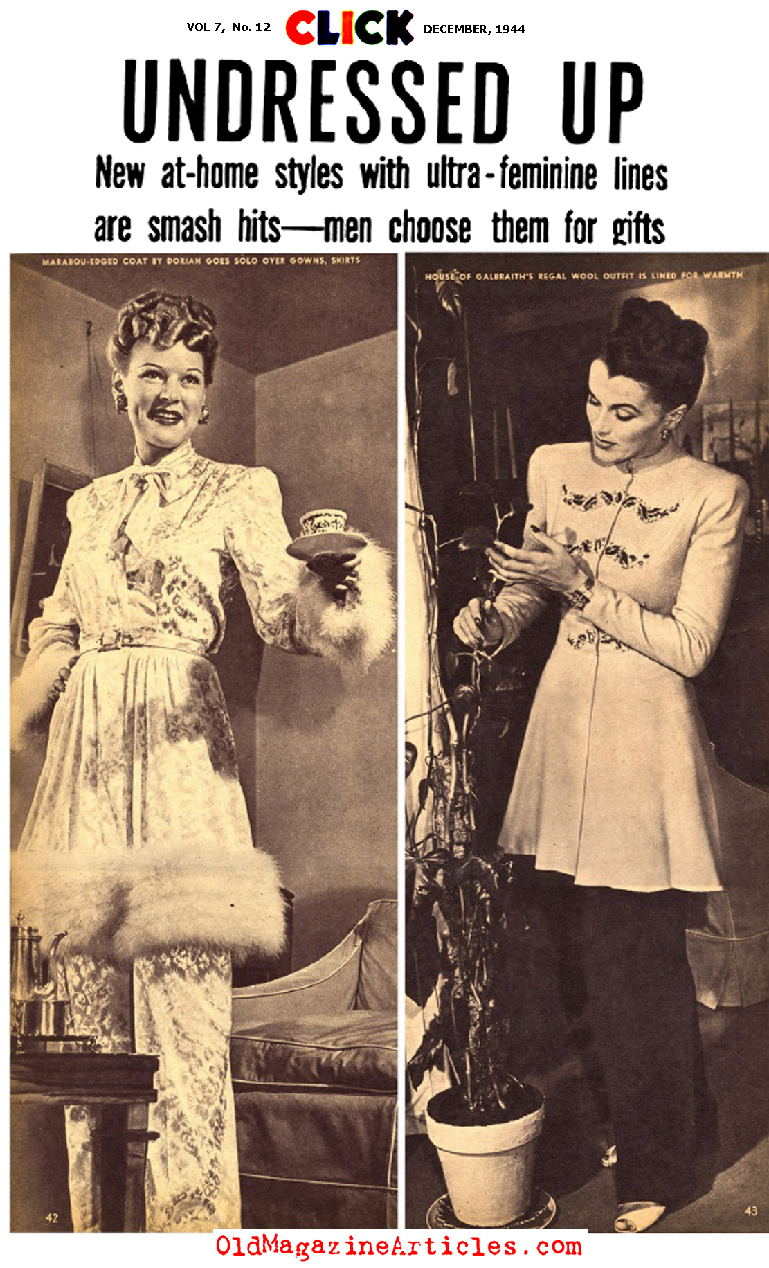 The Hostess Gown Made a Splash on the Home Front (Click Magazine, 1944)