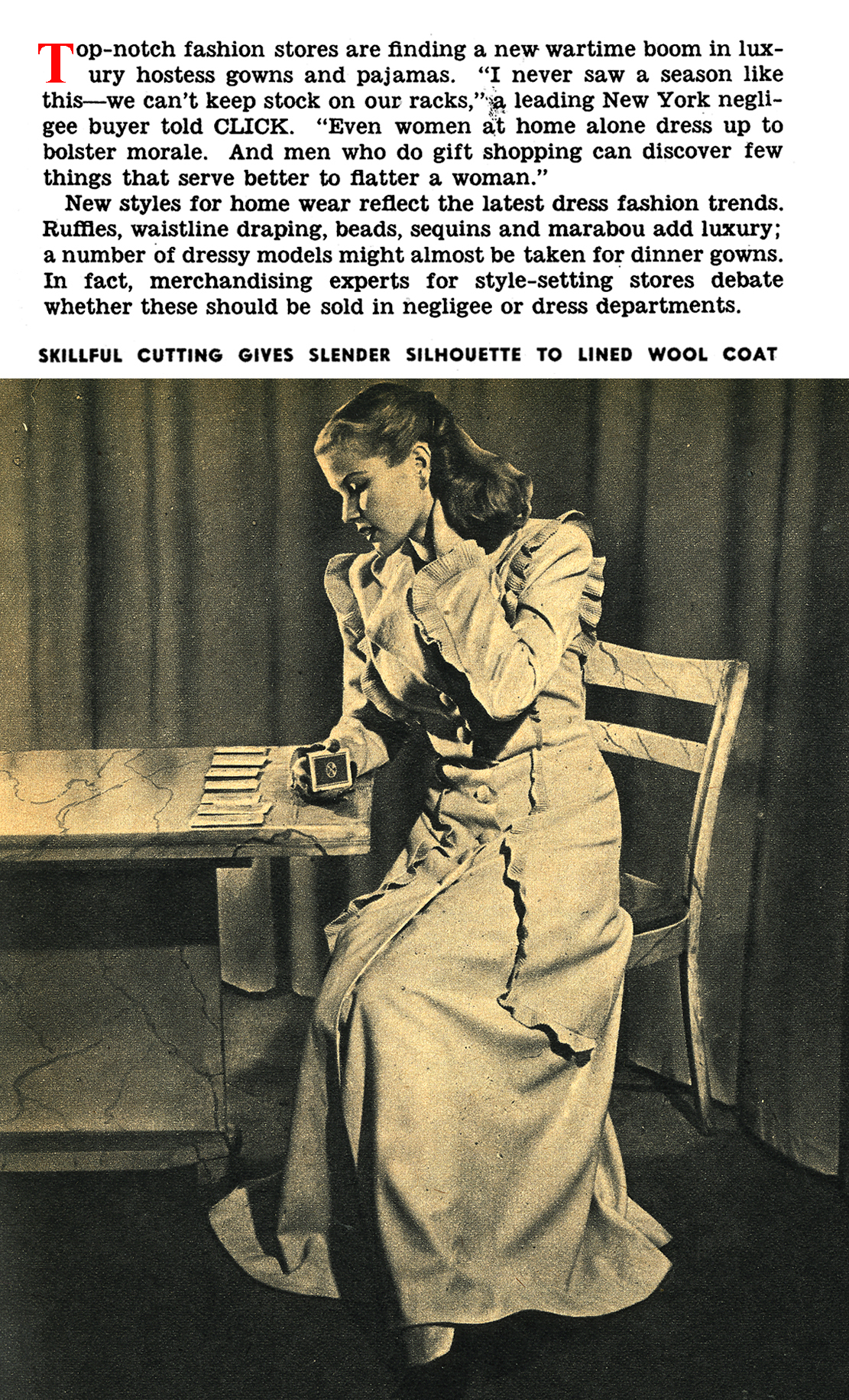 The Hostess Gown Made a Splash on the Home Front (Click Magazine, 1944)