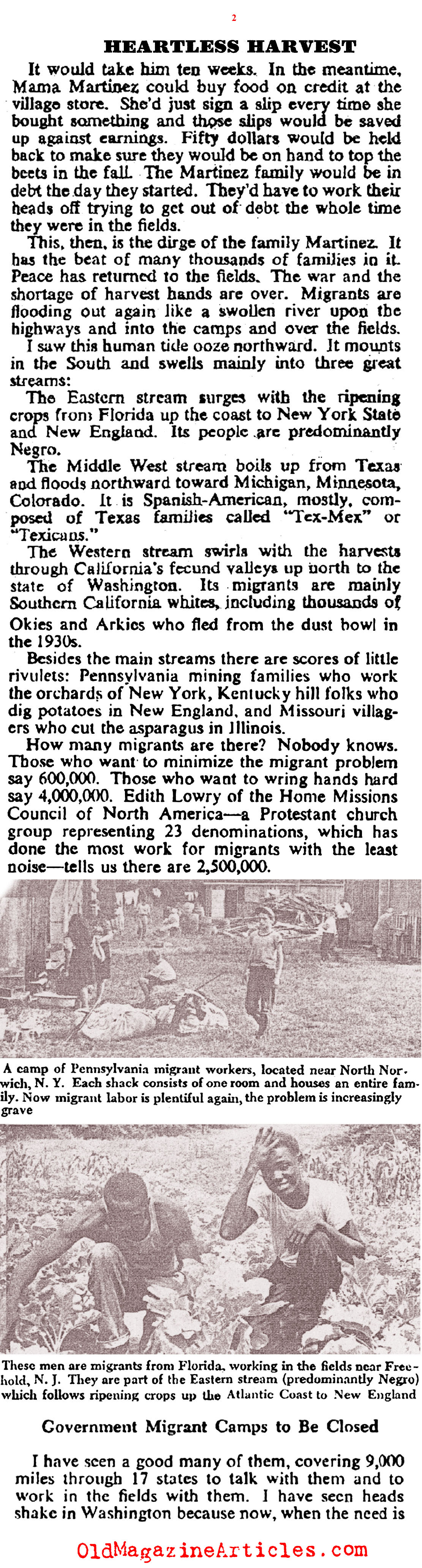 Exploited Farm Labor During World War II (Collier's Magazine, 1947)