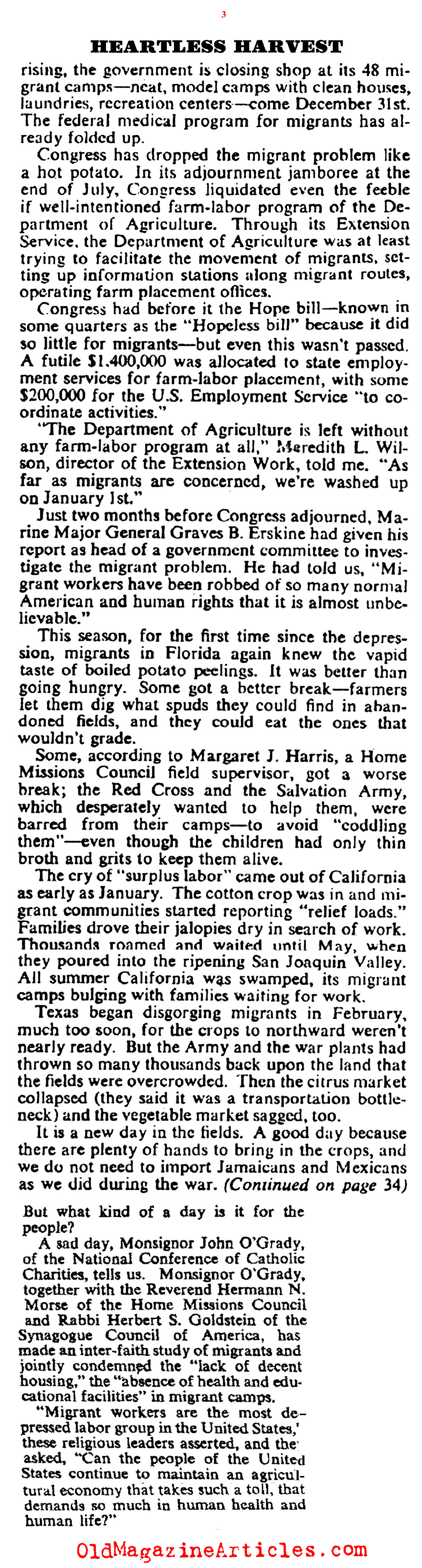 Exploited Farm Labor During World War II (Collier's Magazine, 1947)