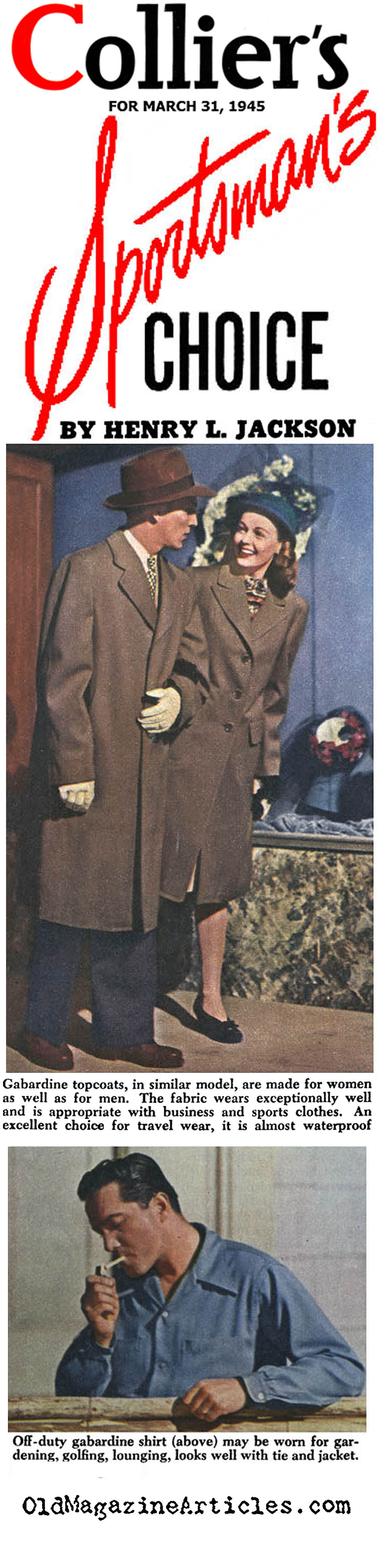 1940's Sportswear for Men (Collier's Magazine, 1945)