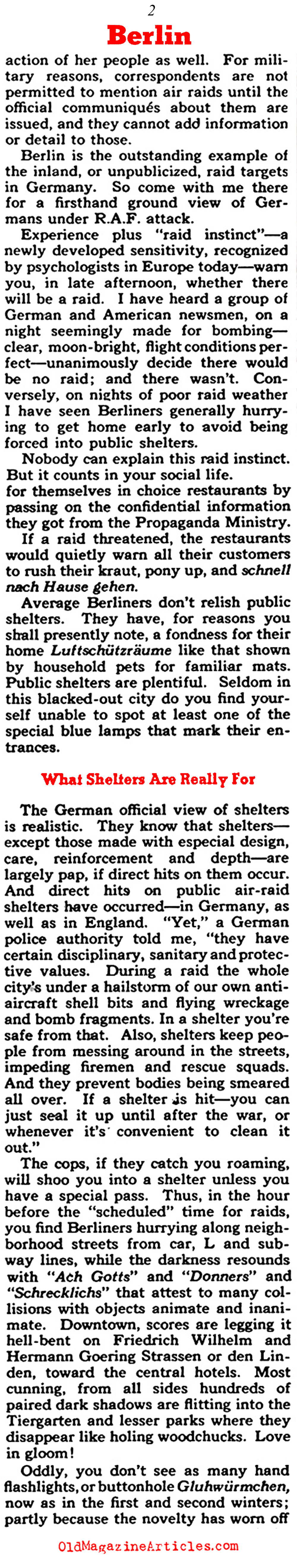 How Much Can the Germans Take? (Collier's Magazine, 1941)