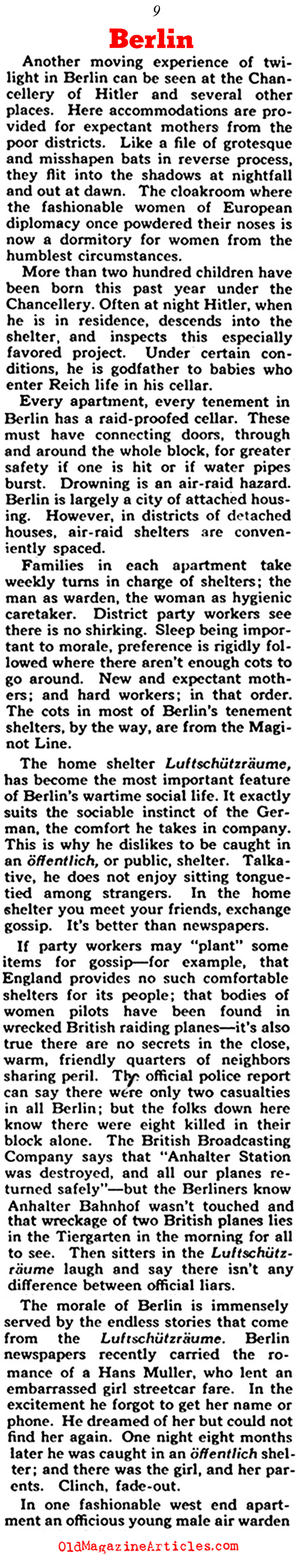 How Much Can the Germans Take? (Collier's Magazine, 1941)