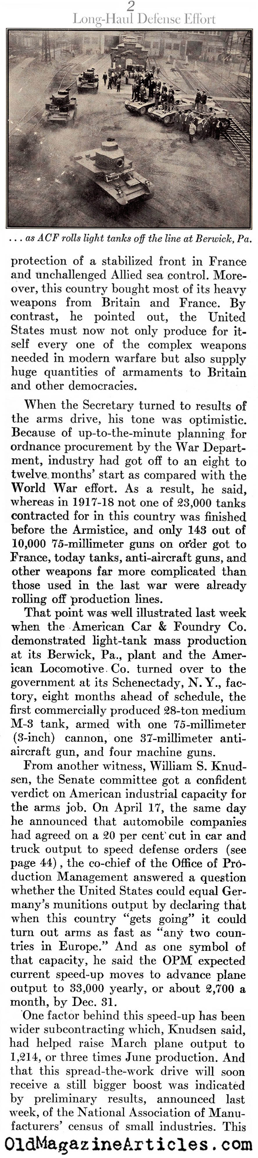 The Arsenal of Democracy Kicks-In (Newsweek Magazine, 1941)