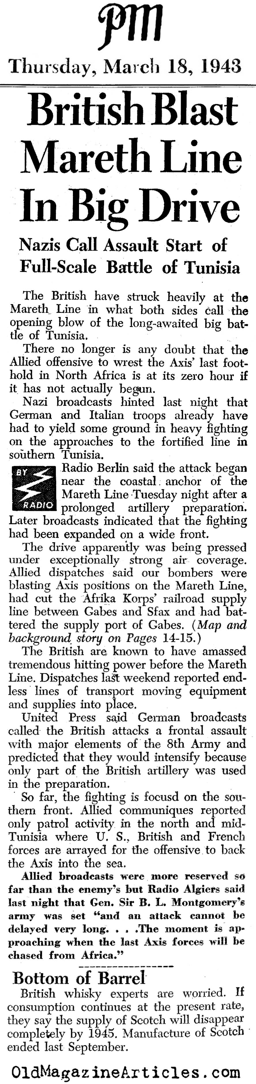 British Attack Along The Mareth Line (PM Tabloid, 1943)