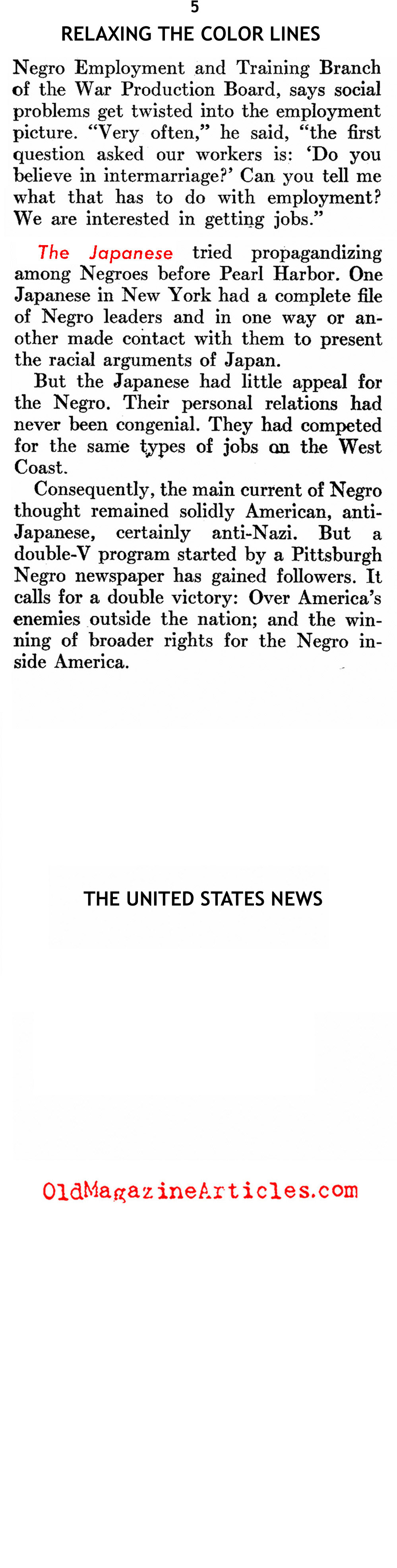 With The War Came New Opportunities (United States News, 1942)