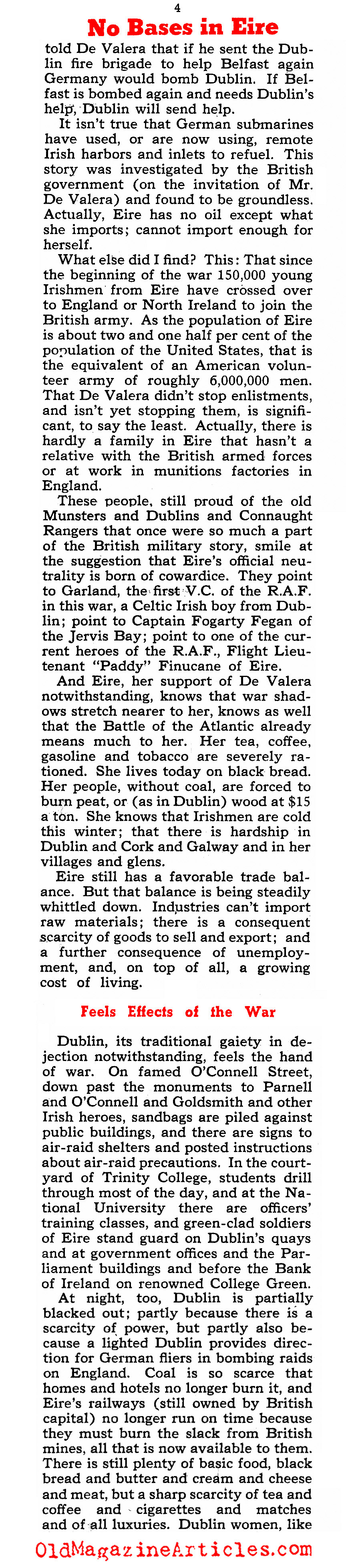 Ireland Bows Out of the War (Collier's Magazine, 1942)