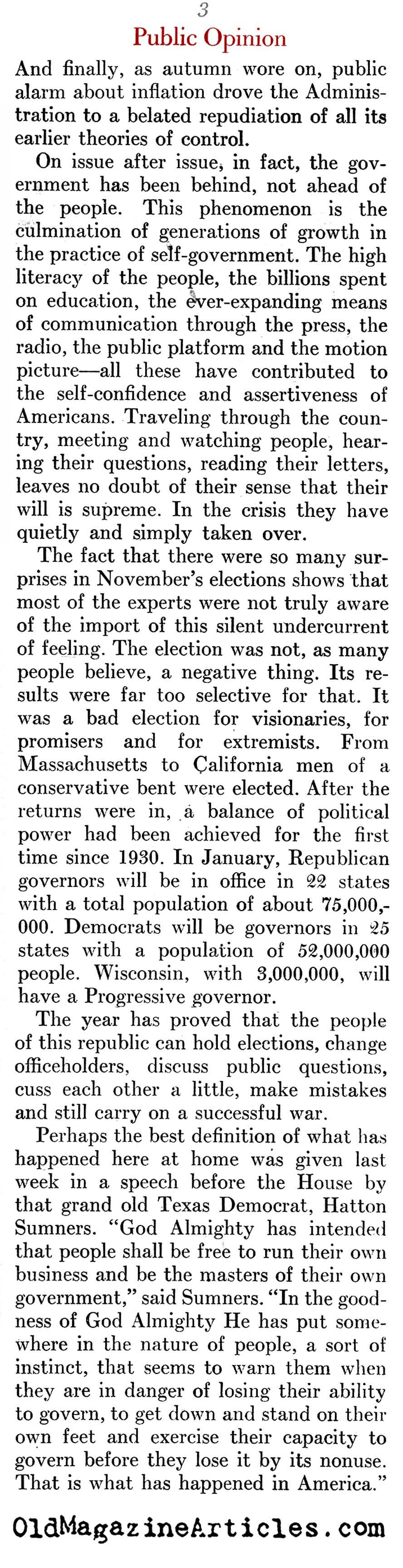 Opinions on the Early Home Front (Newsweek Magazine, 1942)