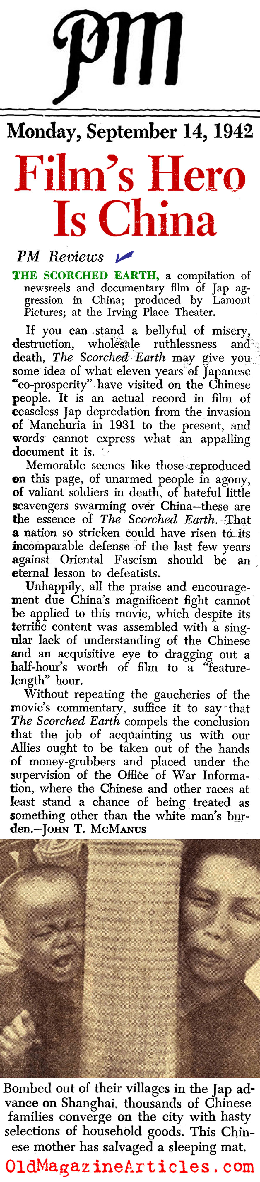 <i>Scorched Earth</i> - the Film (<i>PM</i>  Tabloid, 1942 )