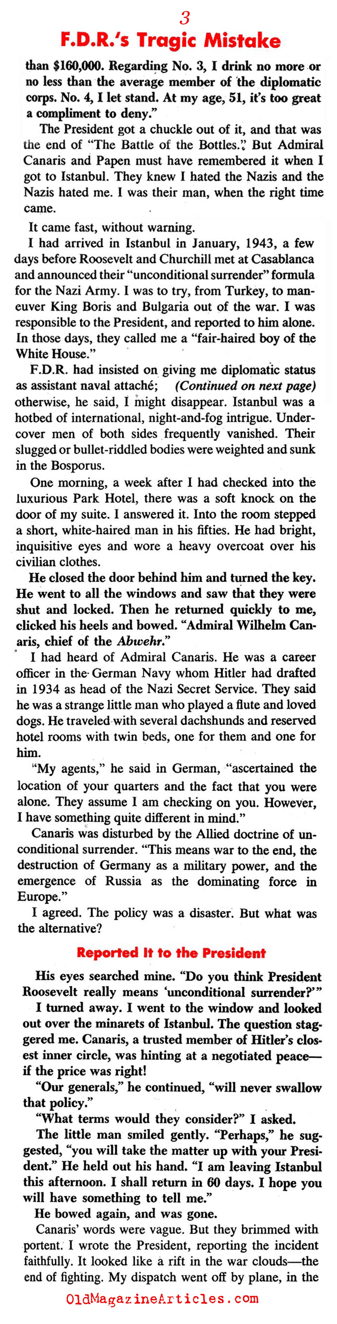 The Germans Tried to Secure a Peace (Confidential Magazine, 1958)