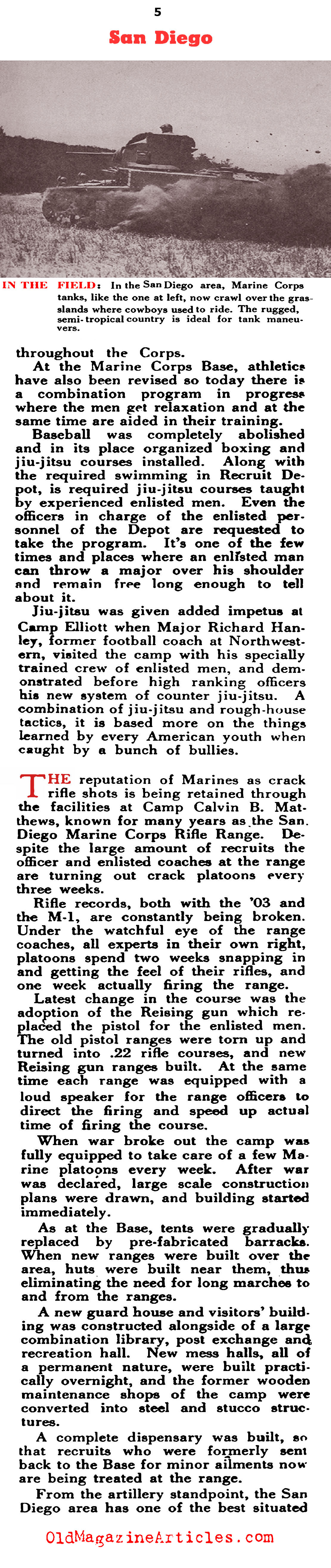 Training Marines in San Diego (Leatherneck Magazine, 1943)