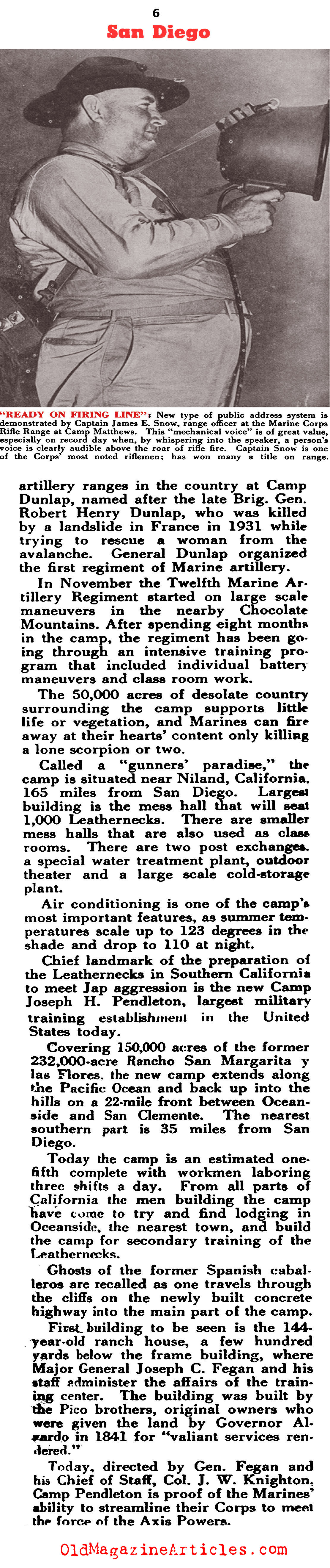 Training Marines in San Diego (Leatherneck Magazine, 1943)