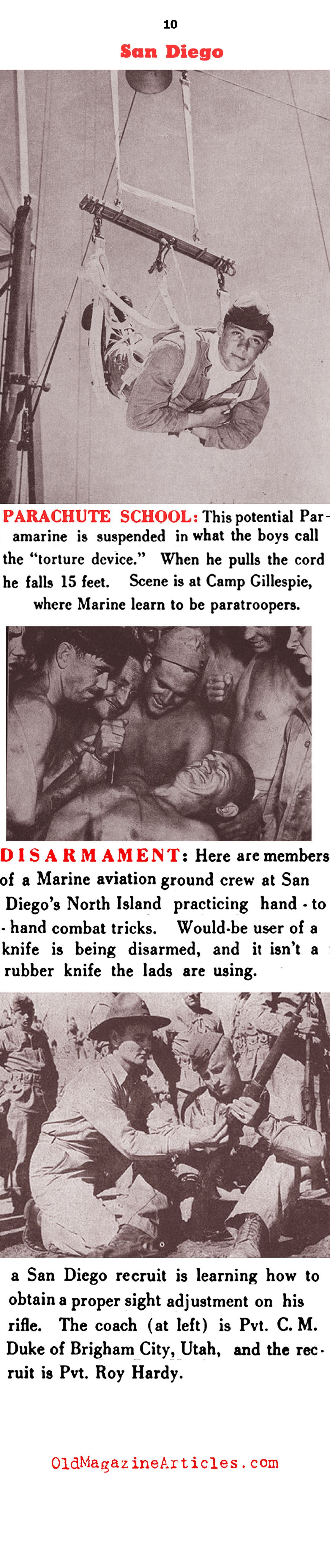 Training Marines in San Diego (Leatherneck Magazine, 1943)