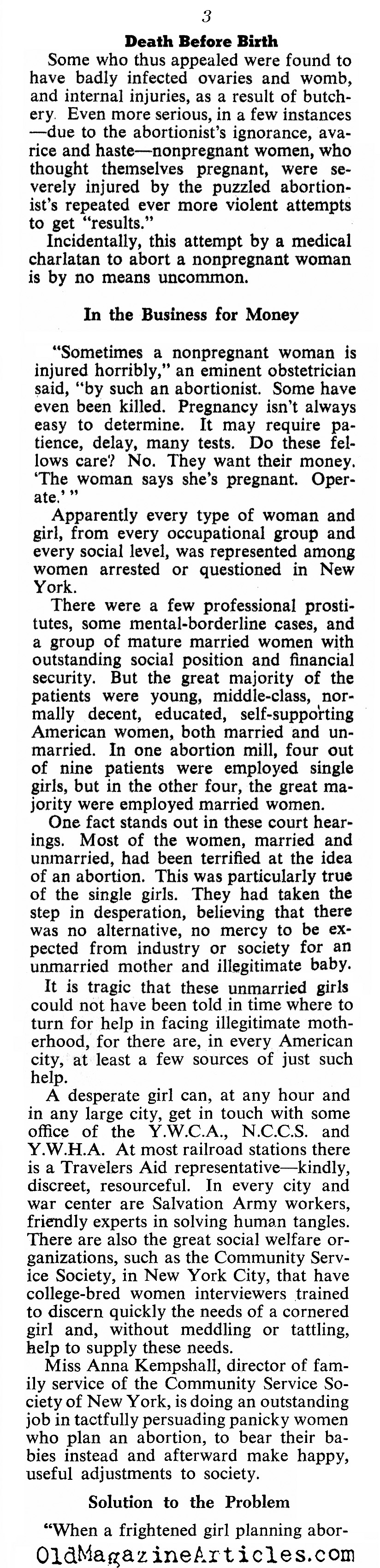 The Growing Popularity of Abortions (Collier's Magazine, 1944)