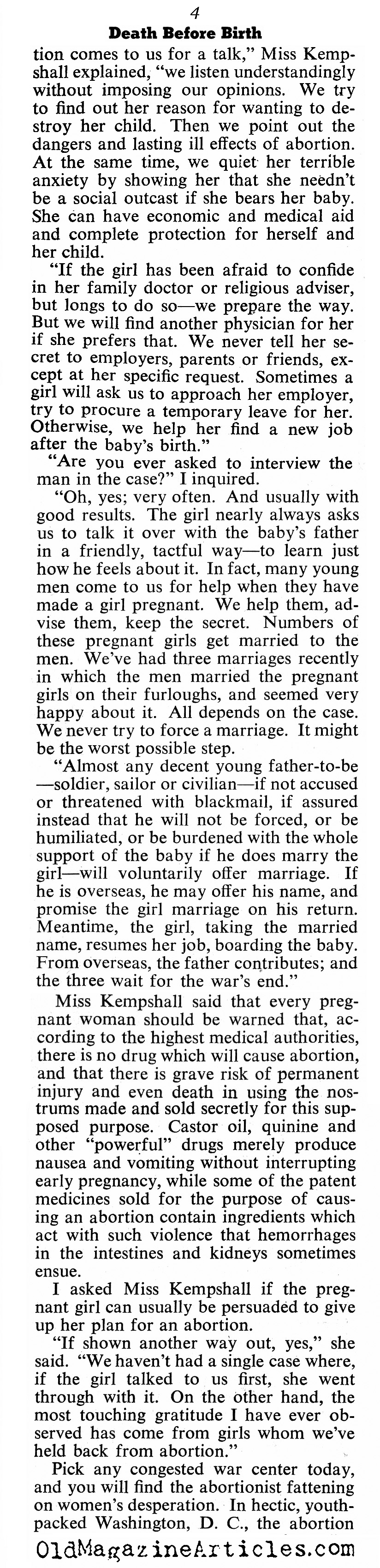 The Growing Popularity of Abortions (Collier's Magazine, 1944)