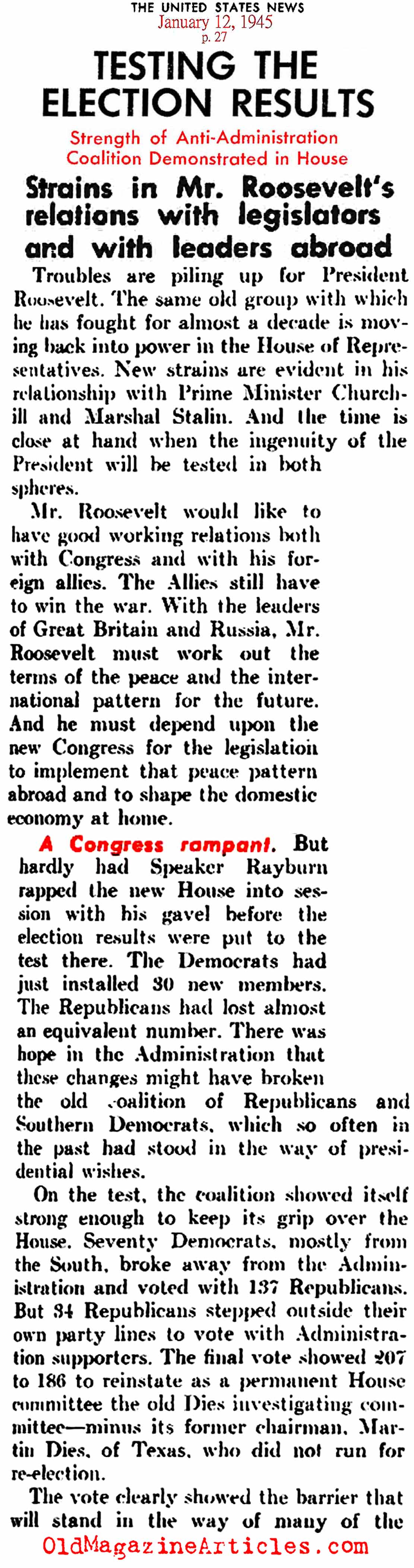 FDR and the House Republicans (United States News, 1944)