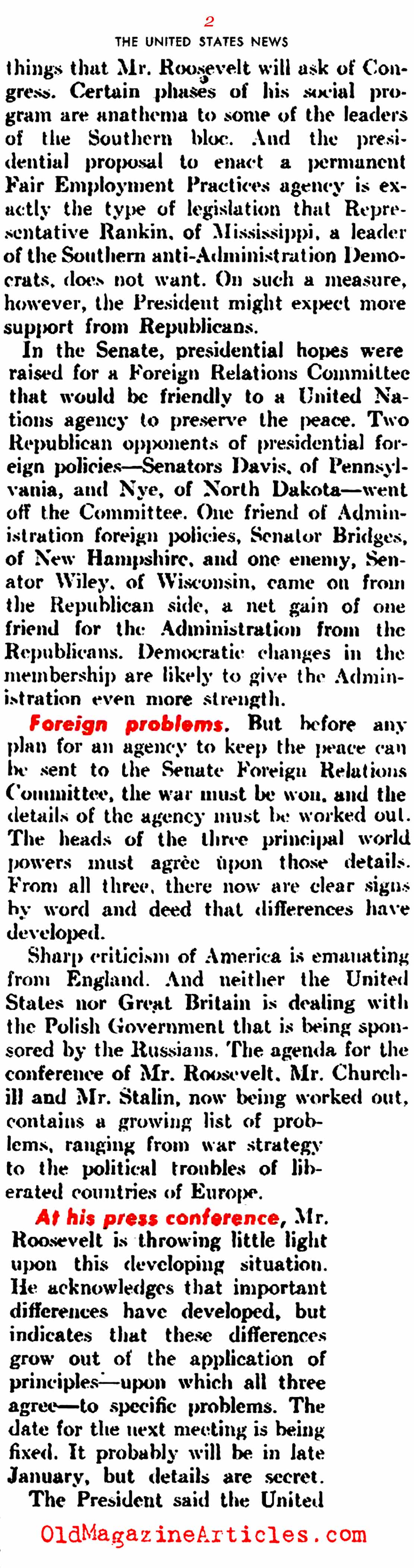 FDR and the House Republicans (United States News, 1944)
