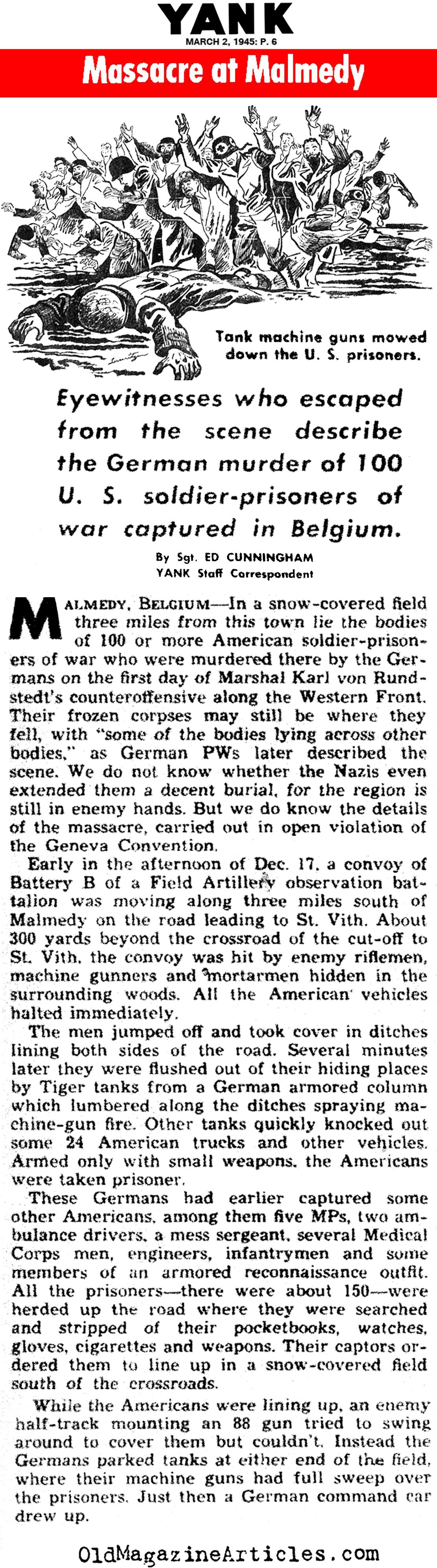The Malmedy Massacre (Yank Magazine, 1945)