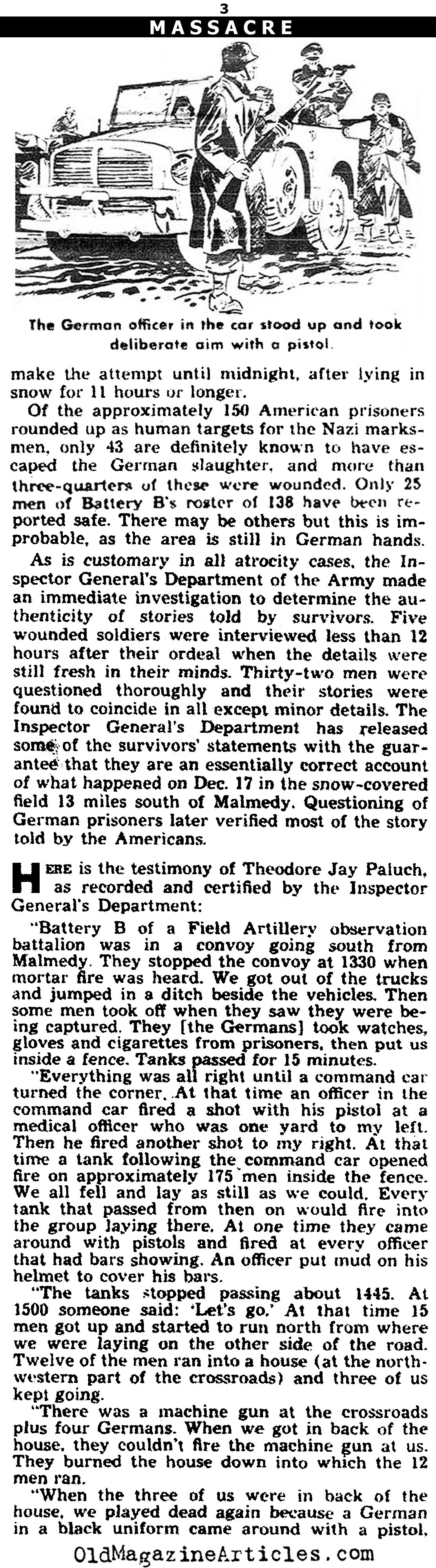 The Malmedy Massacre (Yank Magazine, 1945)