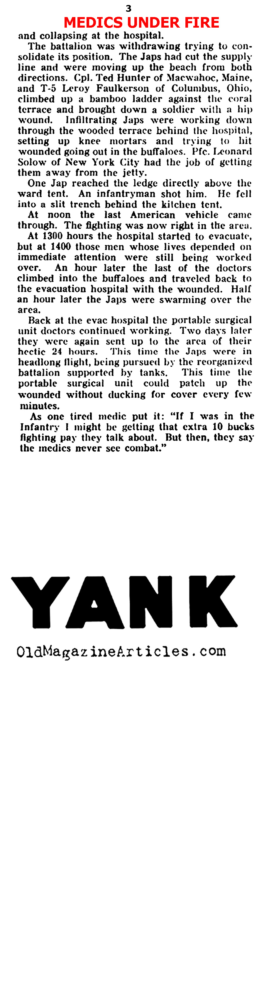U.S. Army  Mobile Hospitals of World War Two (Yank Magazine, 1944)