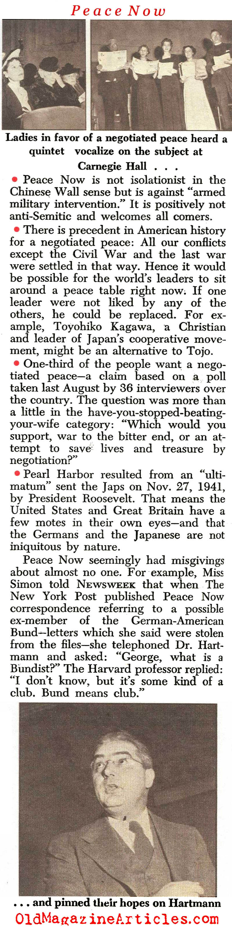 A Failed Peace Movement (Newsweek Magazine, 1944)