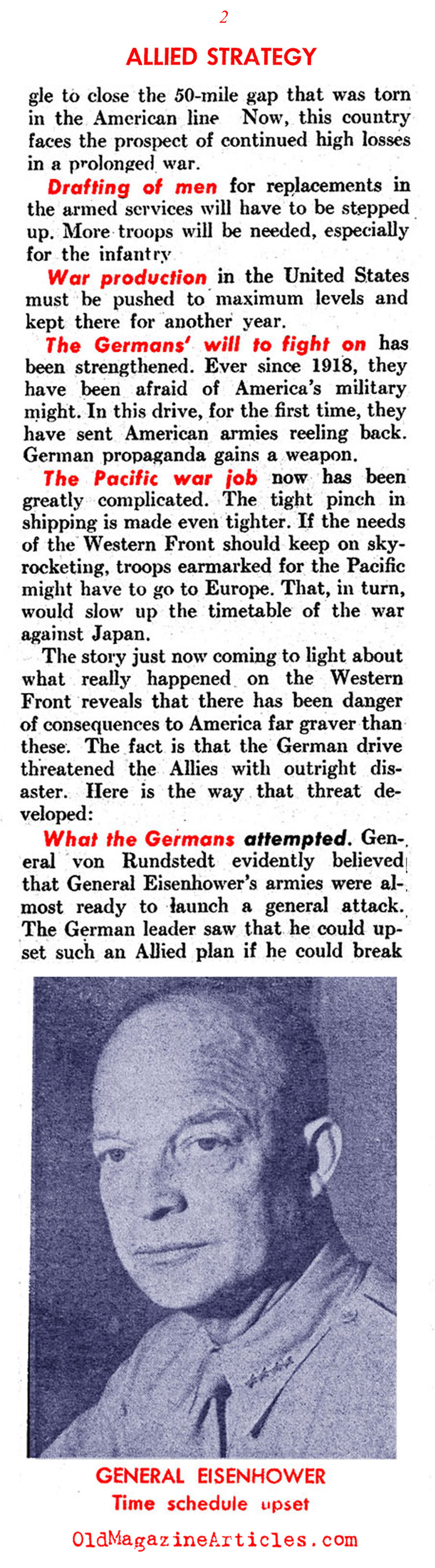 The First Two Weeks of the Battle of the Bulge  (United States News, 1944)