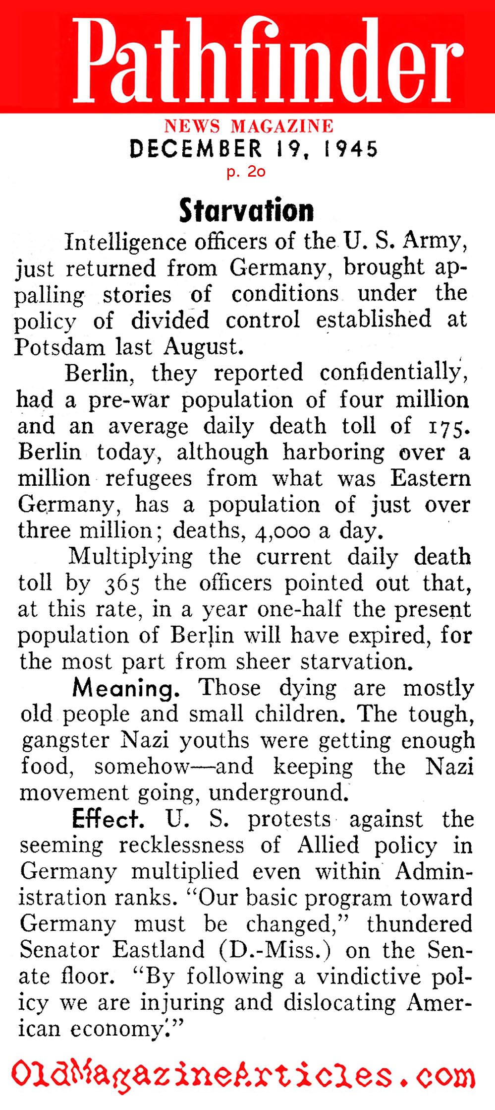 Starvation (Pathfinder Magazine, 1945)