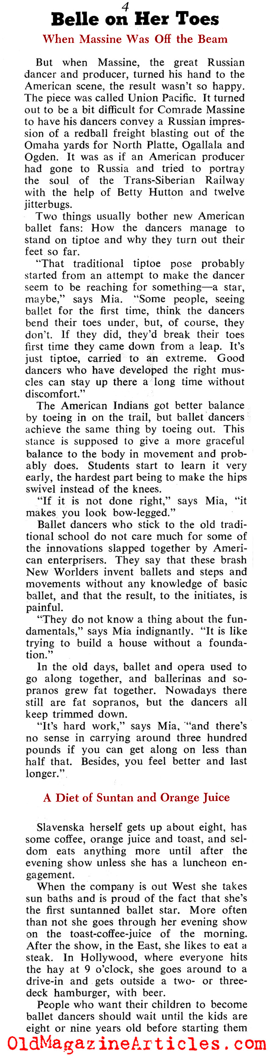 Dancer Mia Slavenska (Collier's Magazine, 1945)
