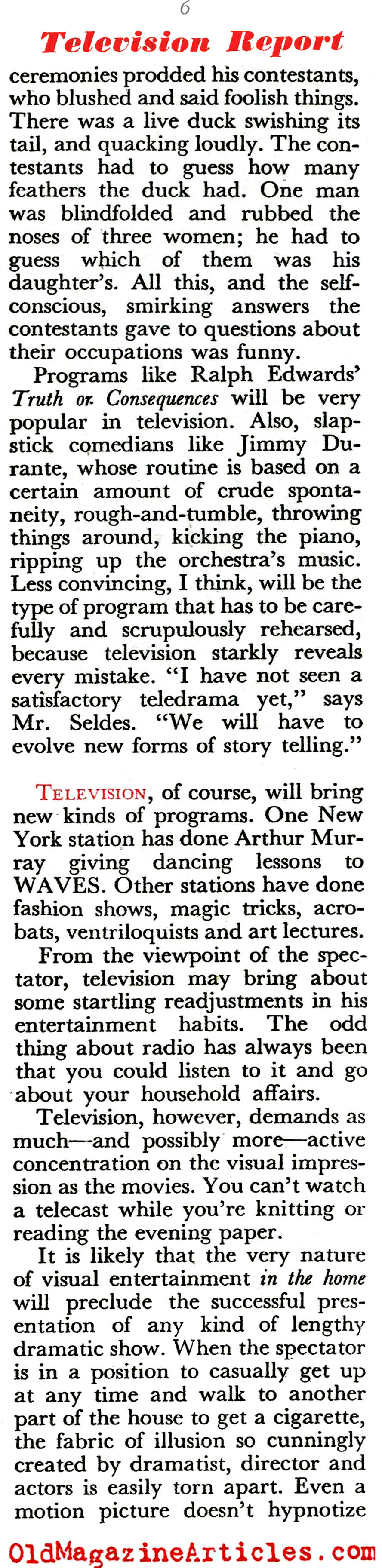 The Television Set (Coronet Magazine, 1945)