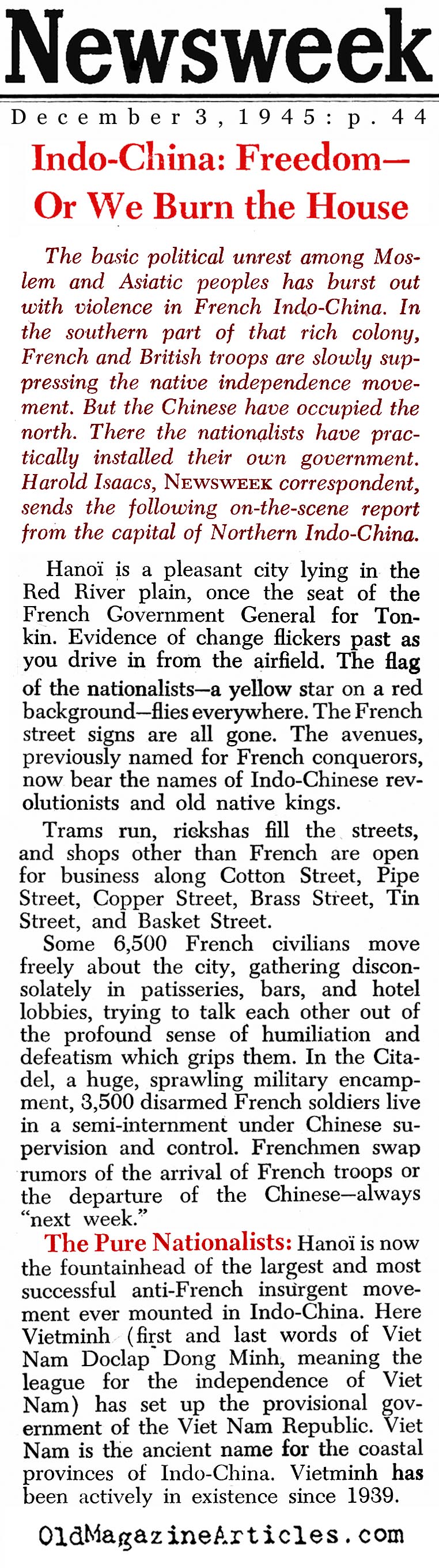 The Vietminh (Newsweek Magazine, 1945)