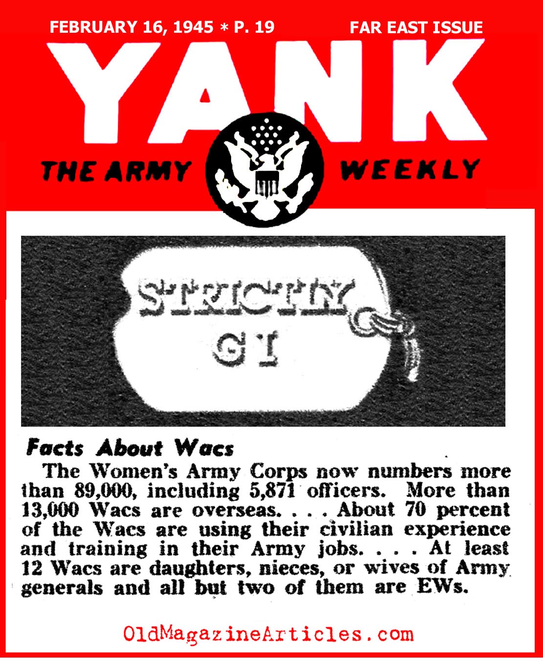 Facts About WACS (Yank Magazine, 1945)