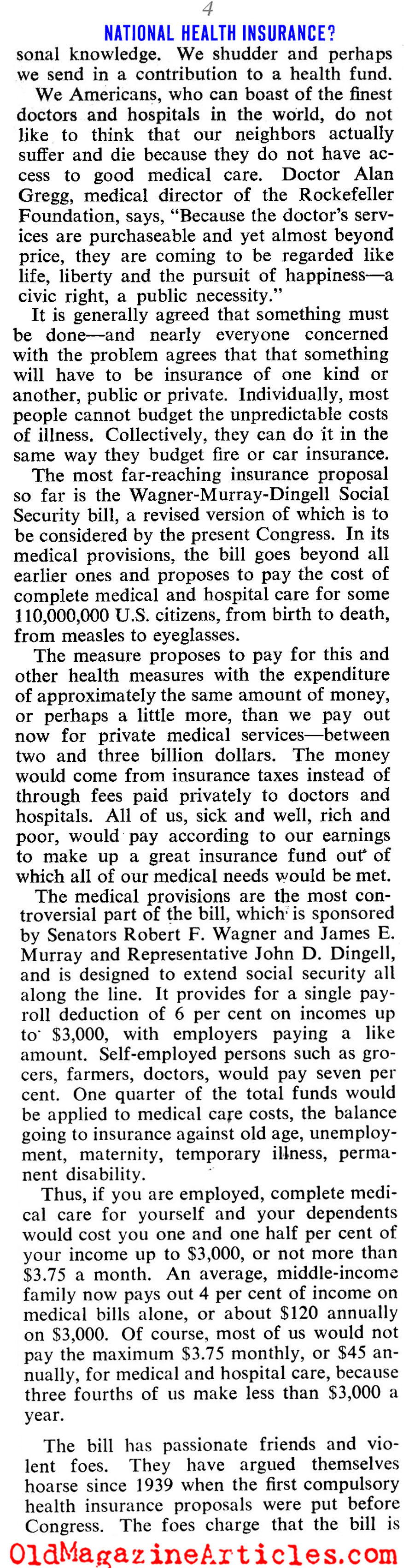 Weighing the Pros and Cons of Socialized Medicine (Collier's Magazine, 1945)