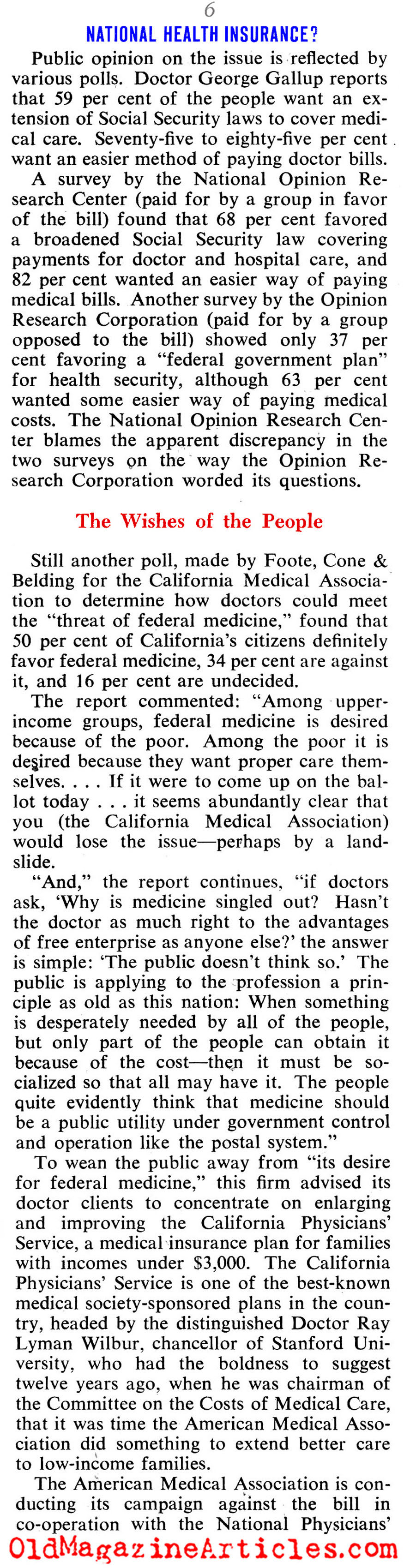 Weighing the Pros and Cons of Socialized Medicine (Collier's Magazine, 1945)