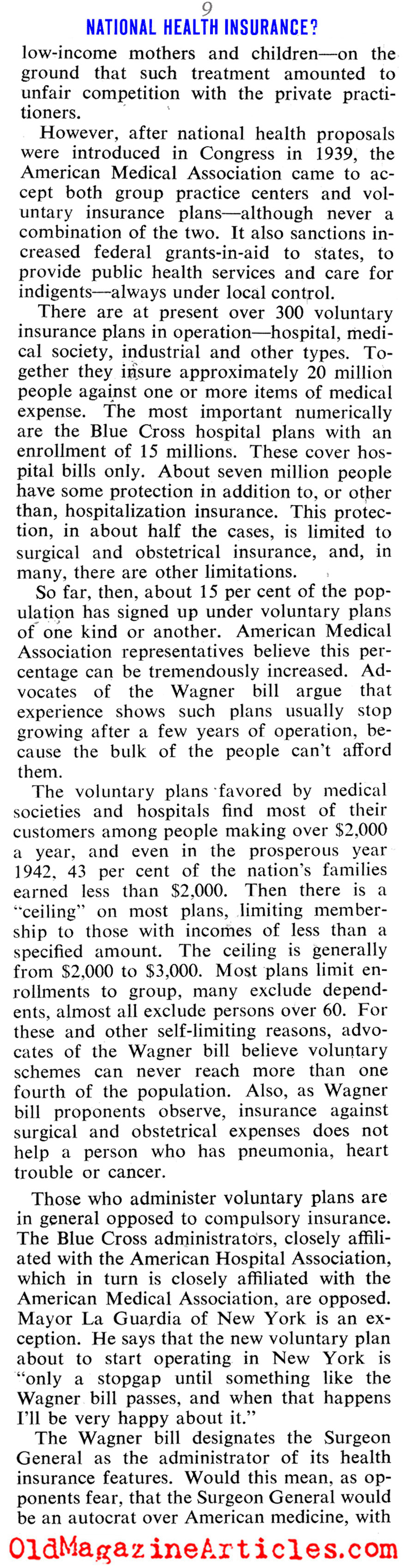 Weighing the Pros and Cons of Socialized Medicine (Collier's Magazine, 1945)