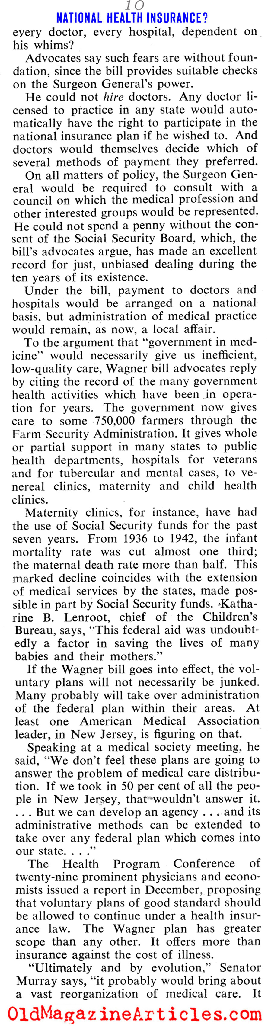 Weighing the Pros and Cons of Socialized Medicine (Collier's Magazine, 1945)