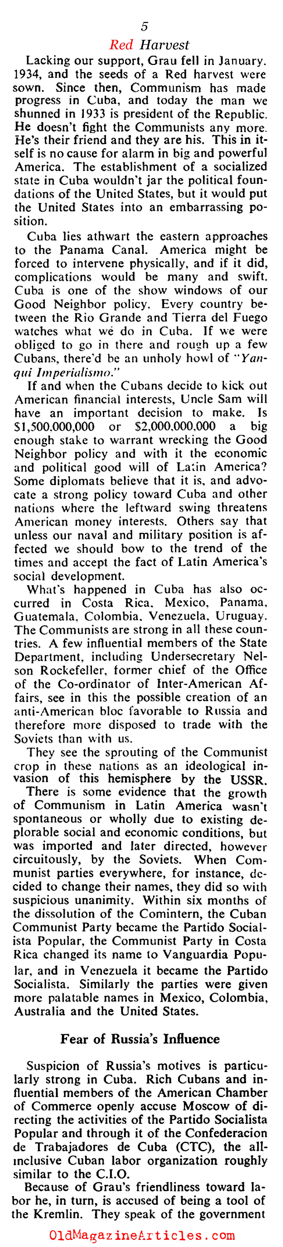 Big Trouble in Little Cuba (Collier's Magazine, 1945)