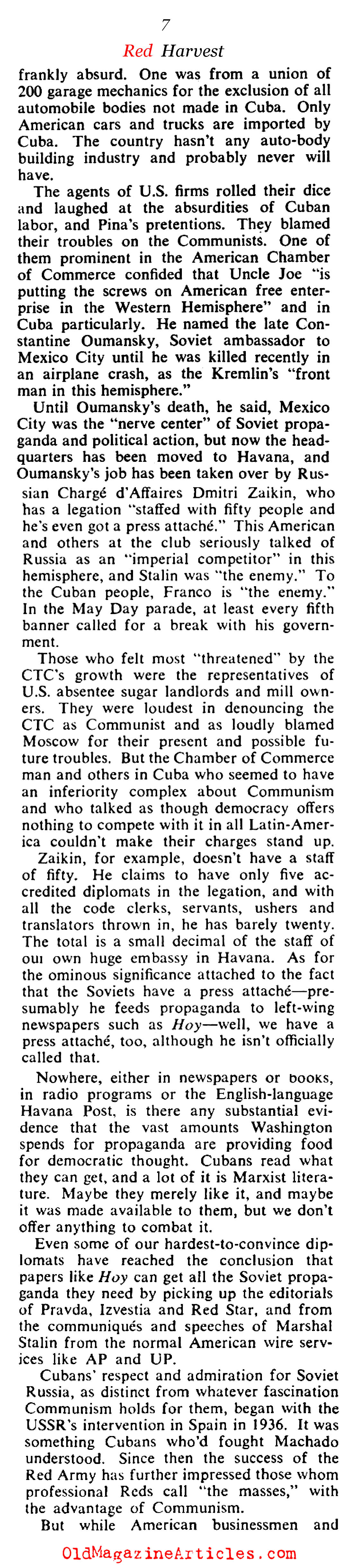 Big Trouble in Little Cuba (Collier's Magazine, 1945)