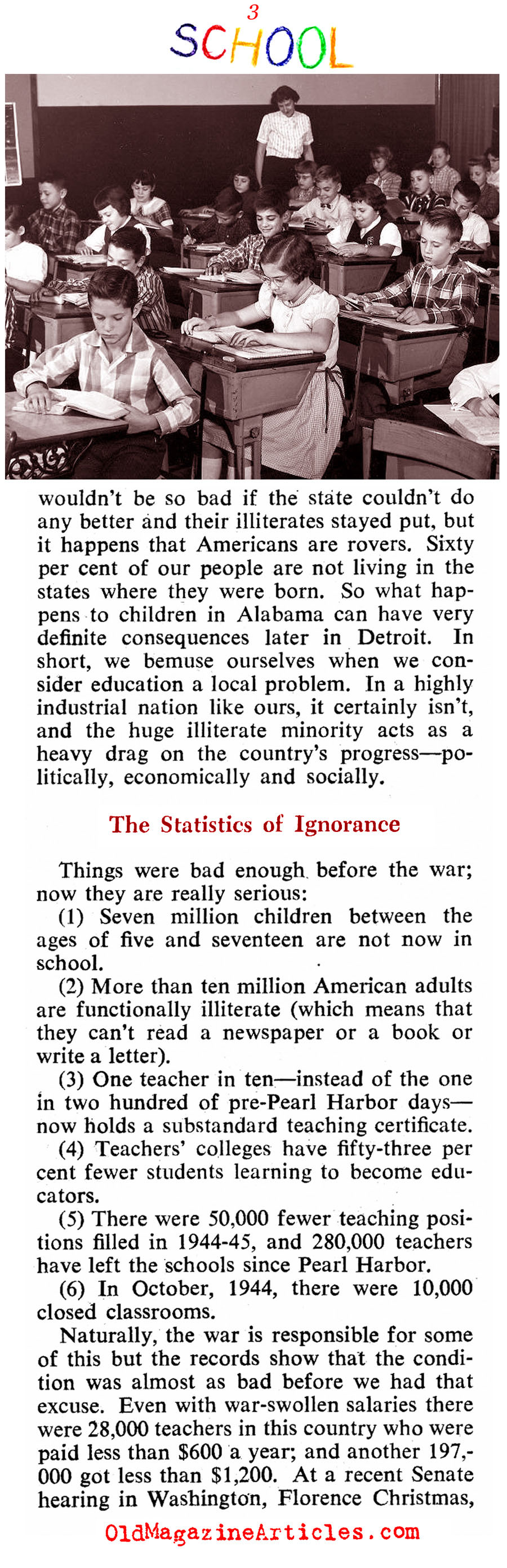 ''Our Schools Are A Scandal'' (Collier's Magazine, 1946)