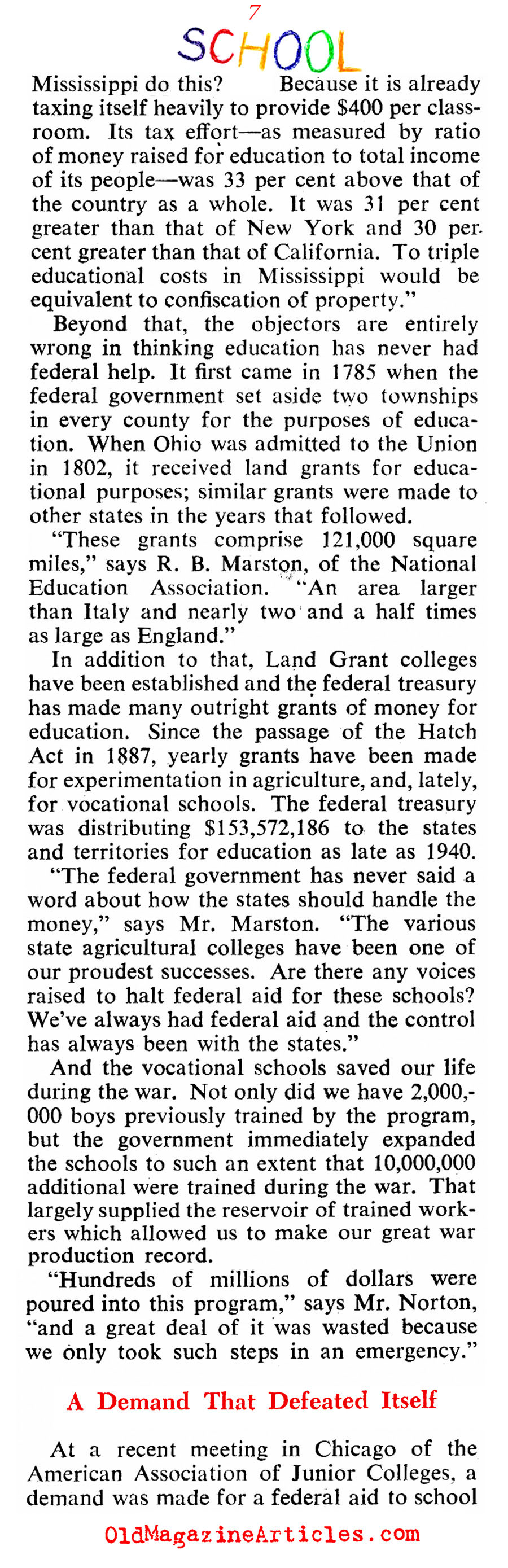 ''Our Schools Are A Scandal'' (Collier's Magazine, 1946)